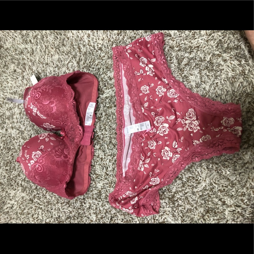 Garden Morning bra and panty set - rose/combo